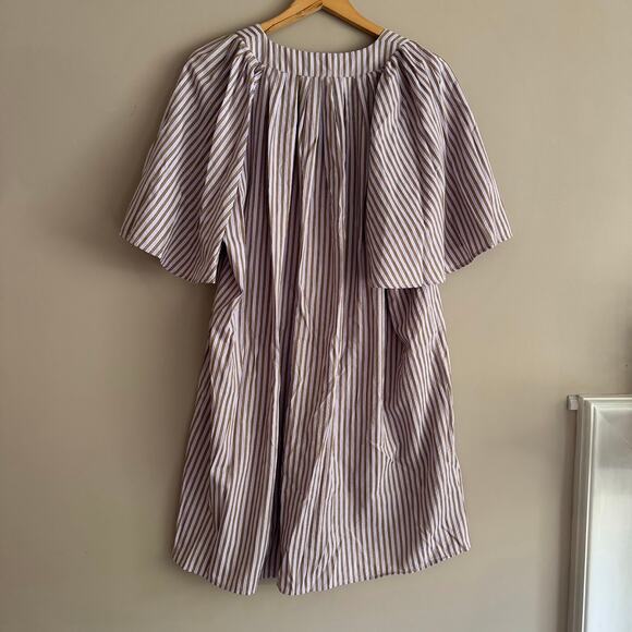 Tuckernuck Pomander Place Lilac Purple Stripe Seersucker Short Sleeve Dress XL - Picture 3 of 7